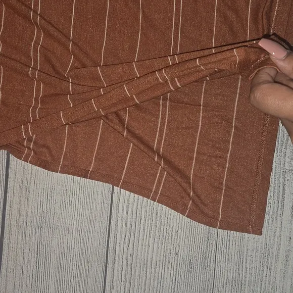Prana Meribel Foundation Dress Copper Heather w/ White Stripes Size S NWT