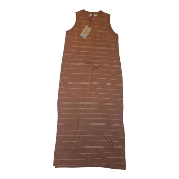 Prana Meribel Foundation Dress Copper Heather w/ White Stripes Size S NWT