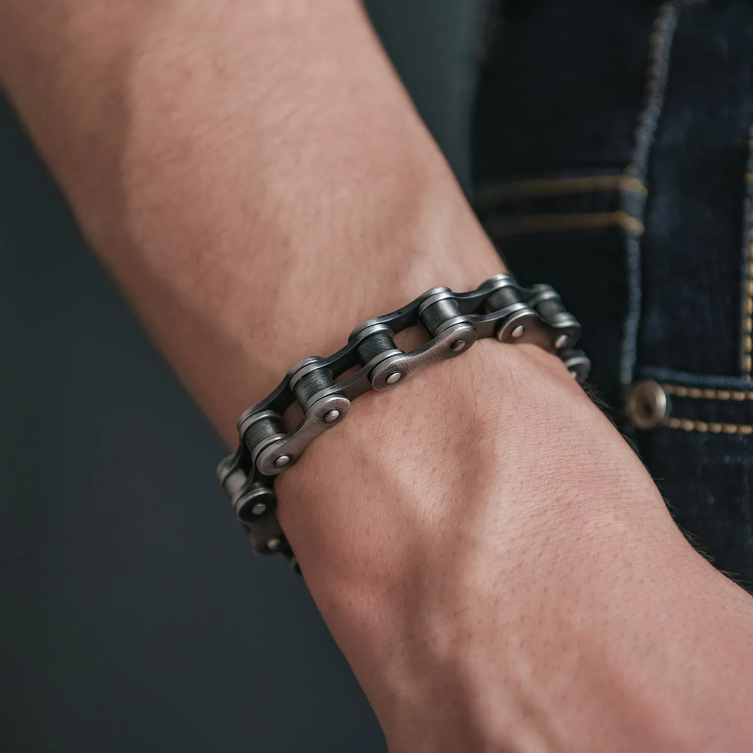 Pulseira Corrente Retro em Aço Titânio