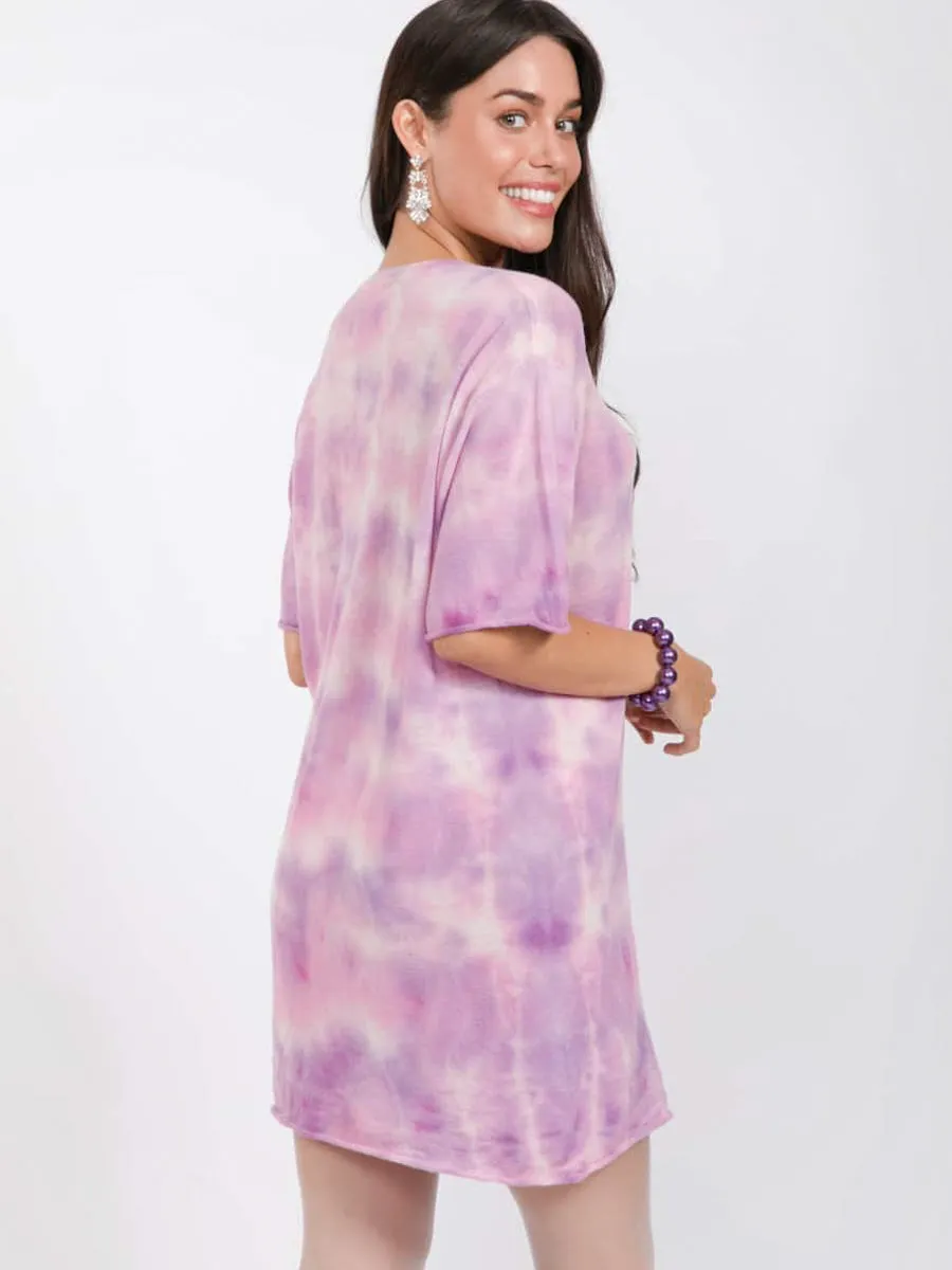 Purple Tie Dye Cashmere Jumper by SW3