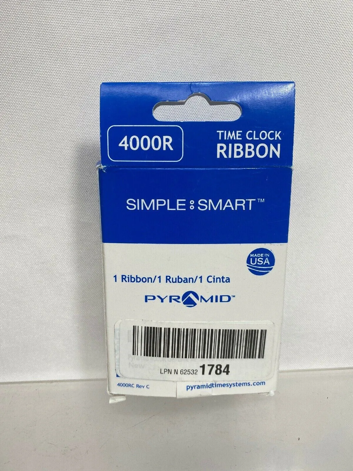 PYRAMID 4000R Time Clock Replacement Ribbon BLACK 3500, 3700HD, 4000, 4000HD