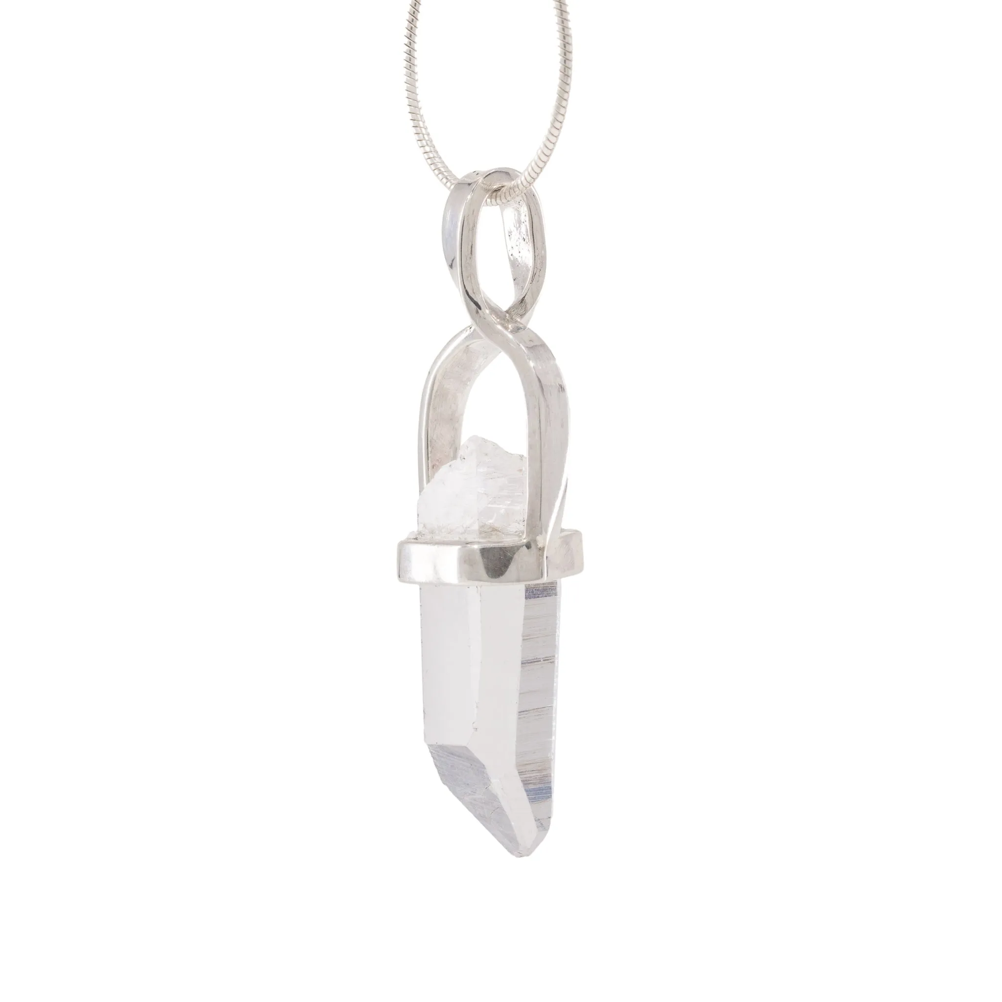 Quartz 6.67 Carat Sterling Silver Handcrafted Natural Crystal Pendant