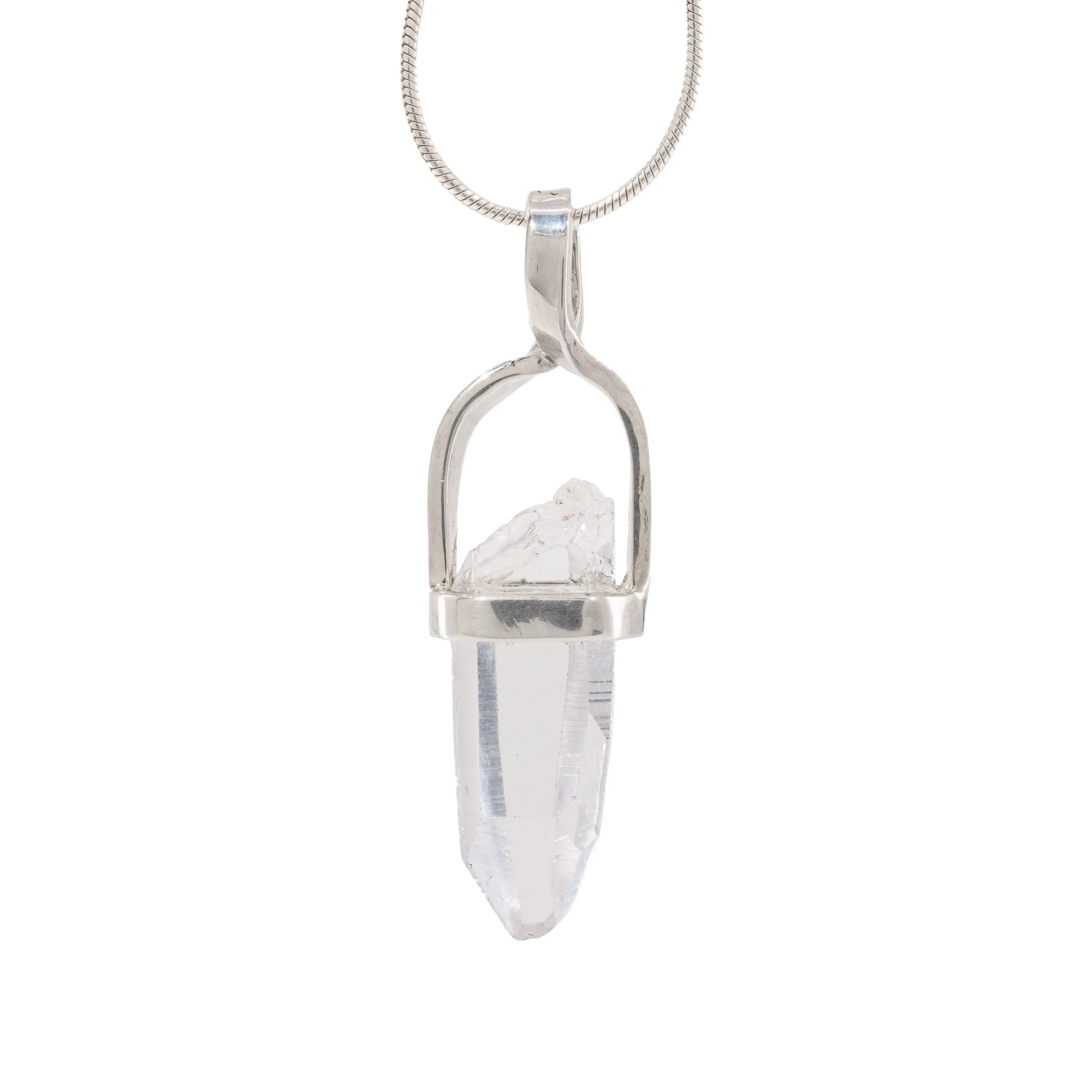Quartz 6.67 Carat Sterling Silver Handcrafted Natural Crystal Pendant