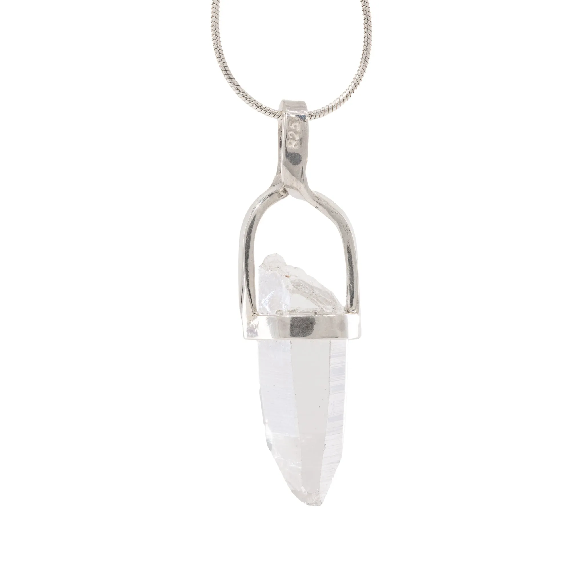 Quartz 6.67 Carat Sterling Silver Handcrafted Natural Crystal Pendant