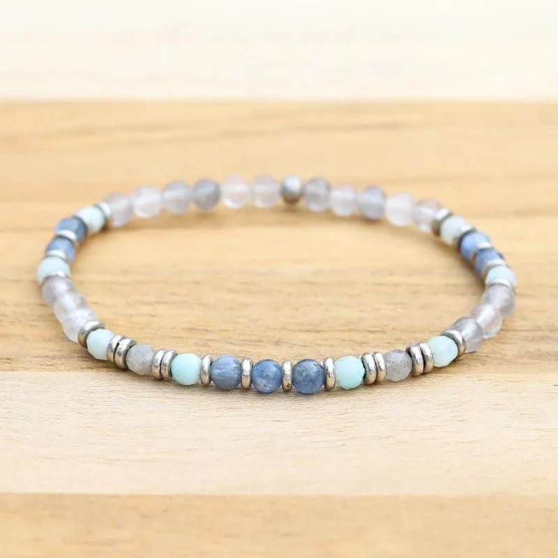 "Calm" Kyanite, Quartz & Amazonite Delicate Bracelet