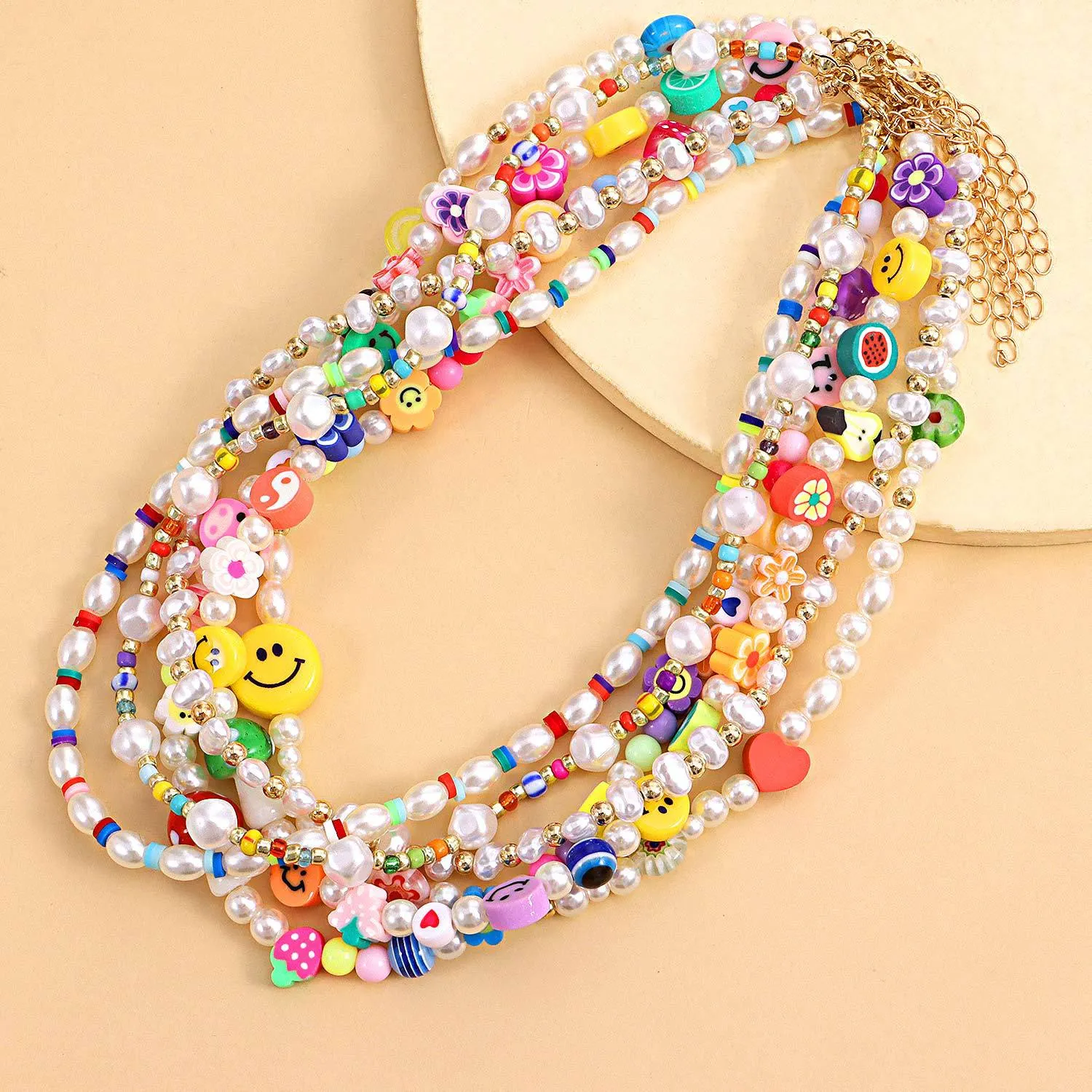 "SMILEY" Collier de perles coloré ras du cou - URB1™