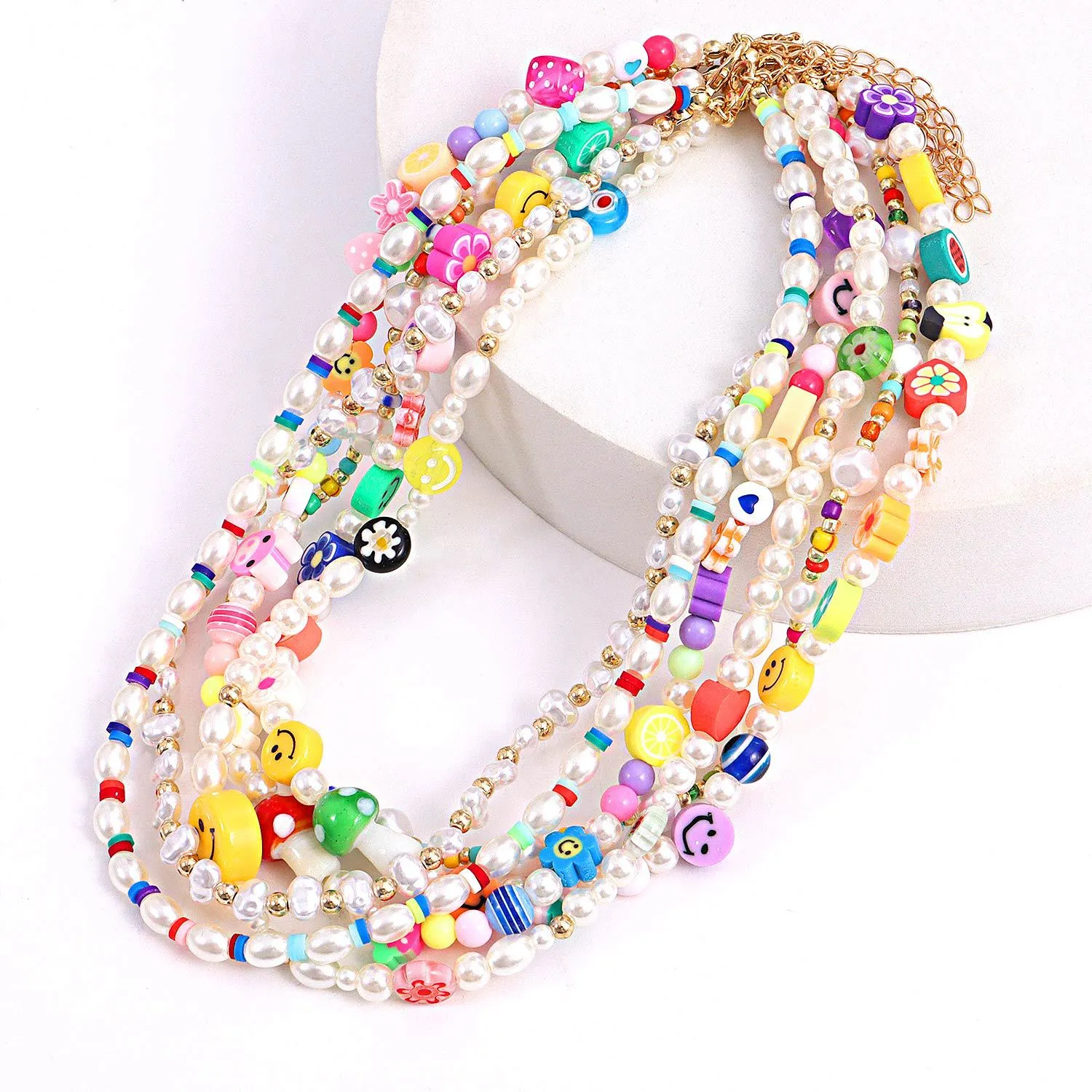 "SMILEY" Collier de perles coloré ras du cou - URB1™