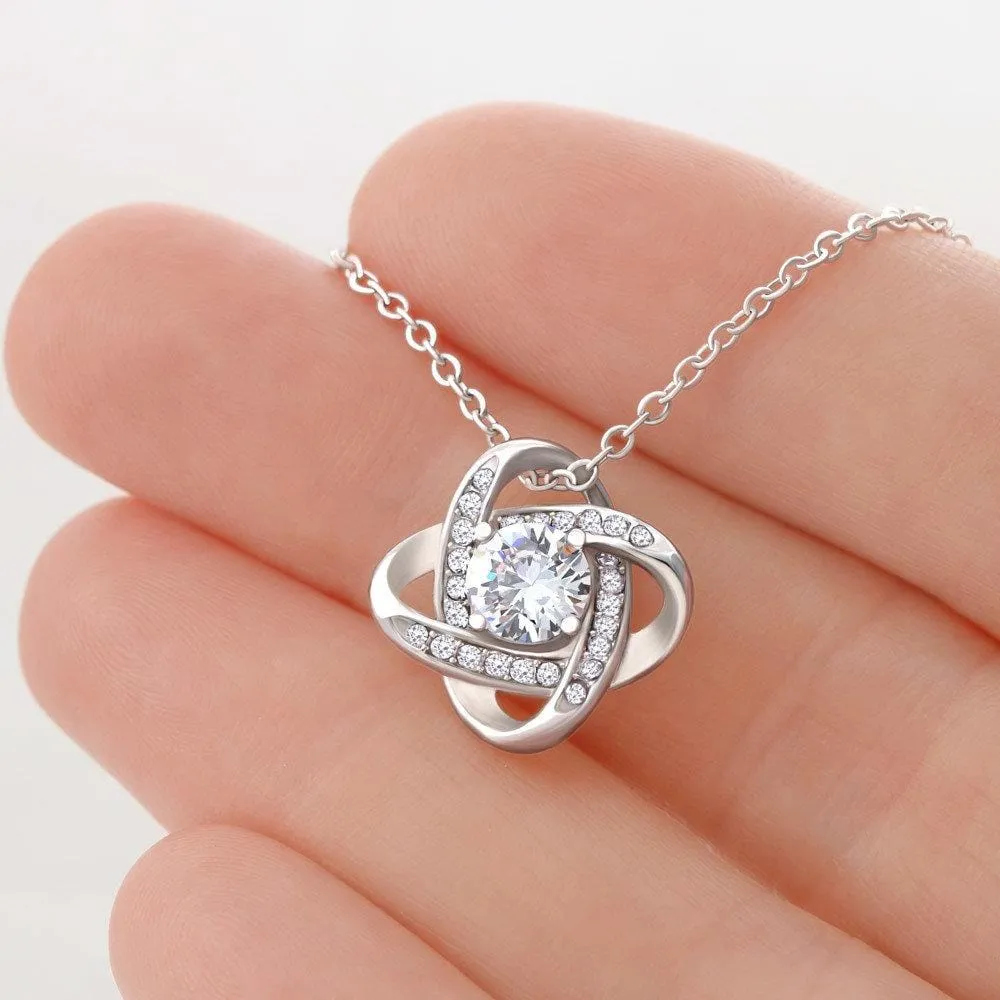 "To My Wife - You Make Me One Happy Camper" - Eternal Love Knot Necklace (Fifth Wheel Version)