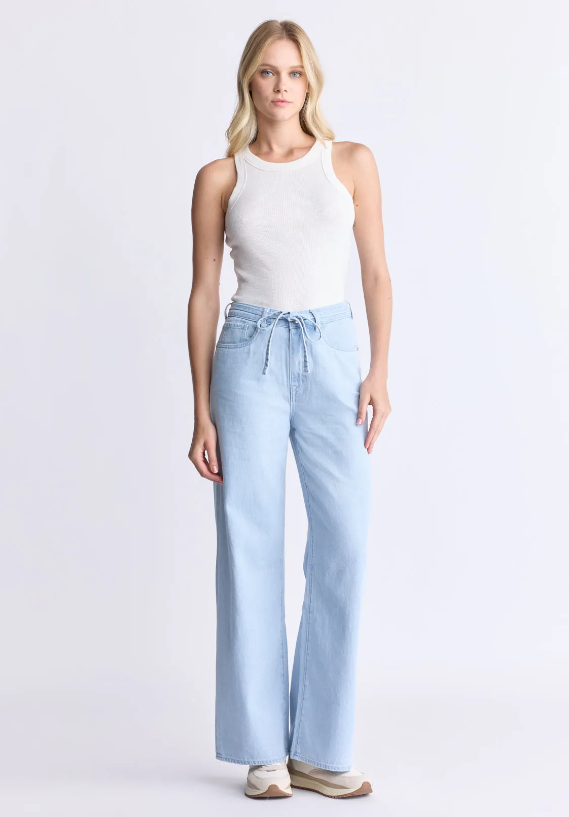 Regine Women's Ribbed Tank Top, Cloud White - KT0119H