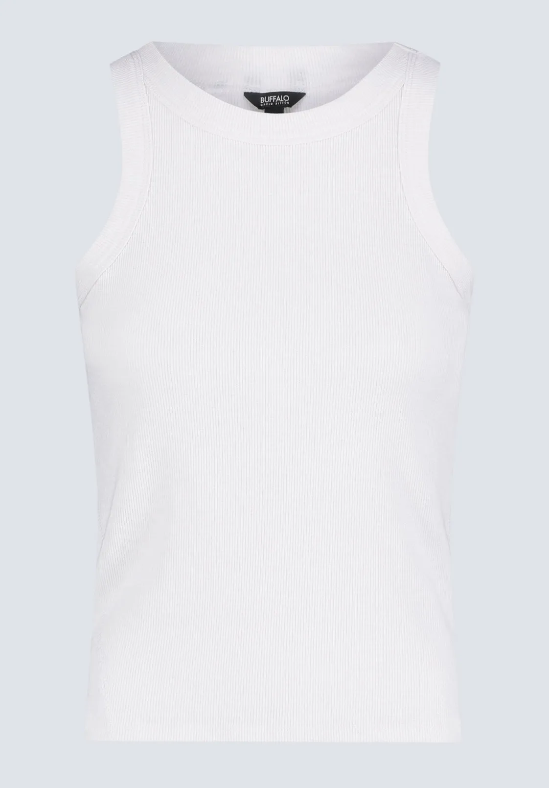 Regine Women's Ribbed Tank Top, Cloud White - KT0119H