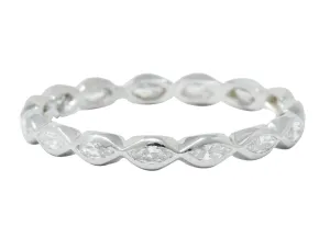 Retro 0.85 CTW Marquise Diamond Platinum Eternity Band Ring