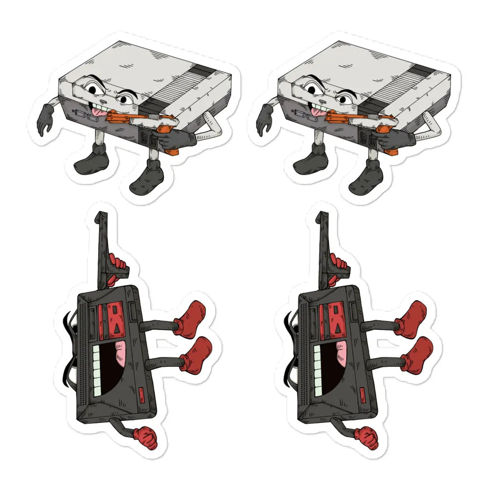 Retro Console Wars - Master System vs NES Kiss Cut Stickers
