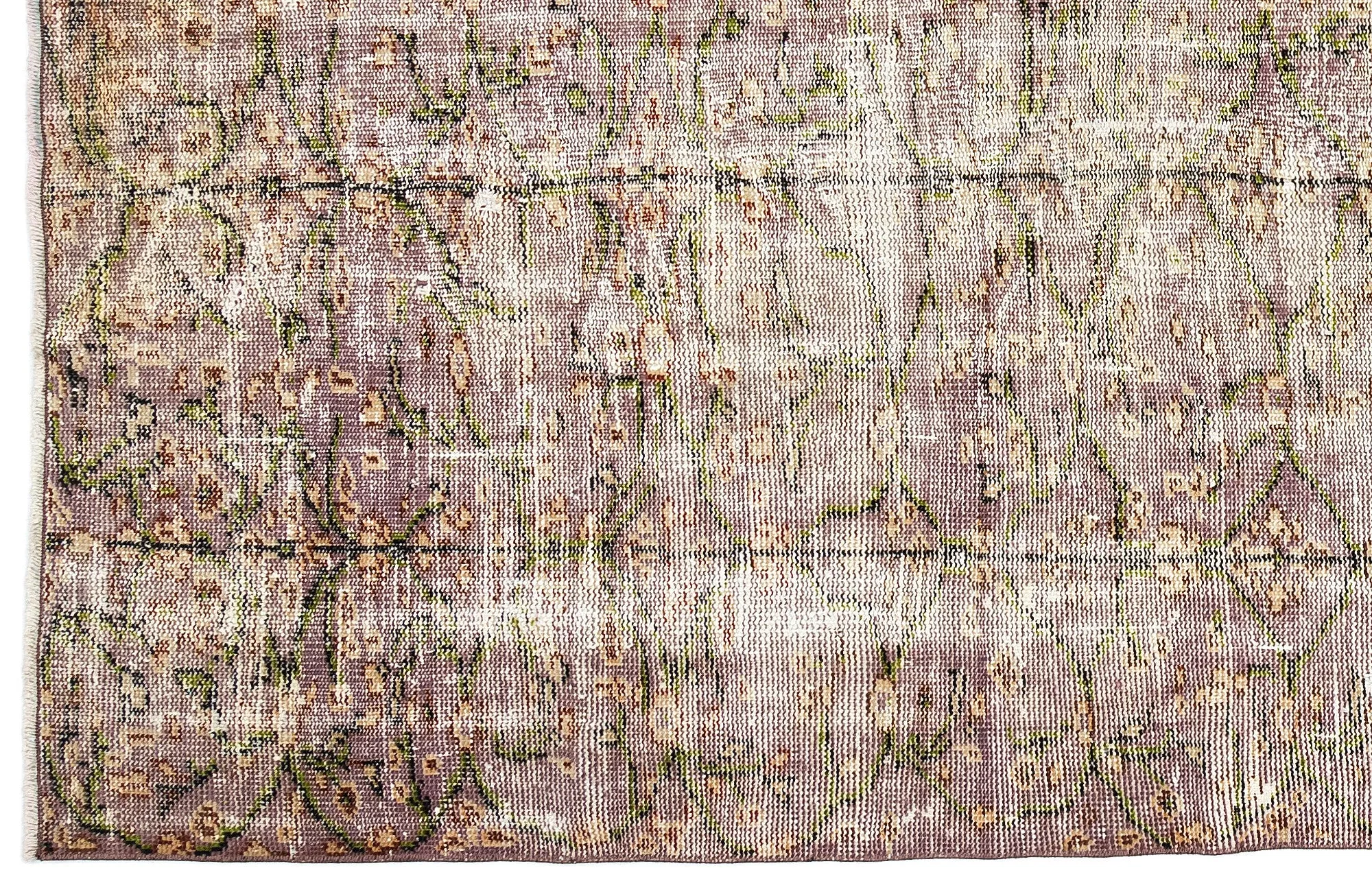 Retro Design Powder Pink Over Dyed Vintage Rug 4'9'' x 7'7'' ft 146 x 230 cm