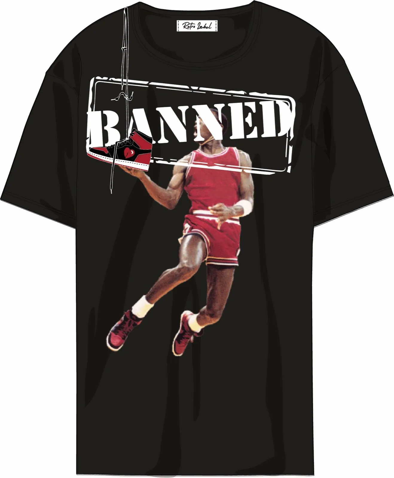 RETRO LABEL BANNED SHIRT (RETRO 1 BRED PATENT)