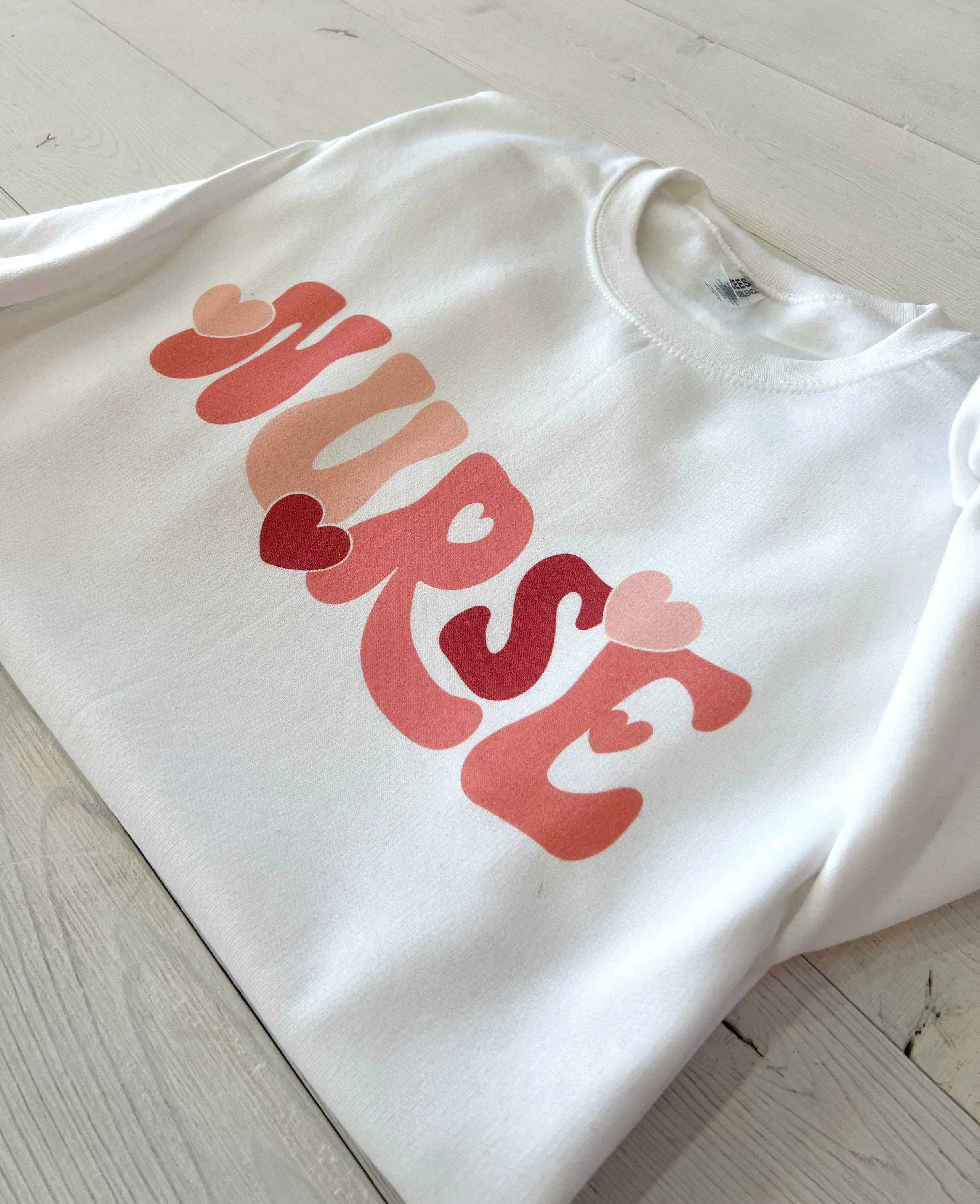 Retro Nurse Valentines Day Crewneck Sweatshirt