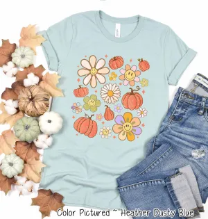 Retro Pumpkins & Daisys Scatter Fall Tee