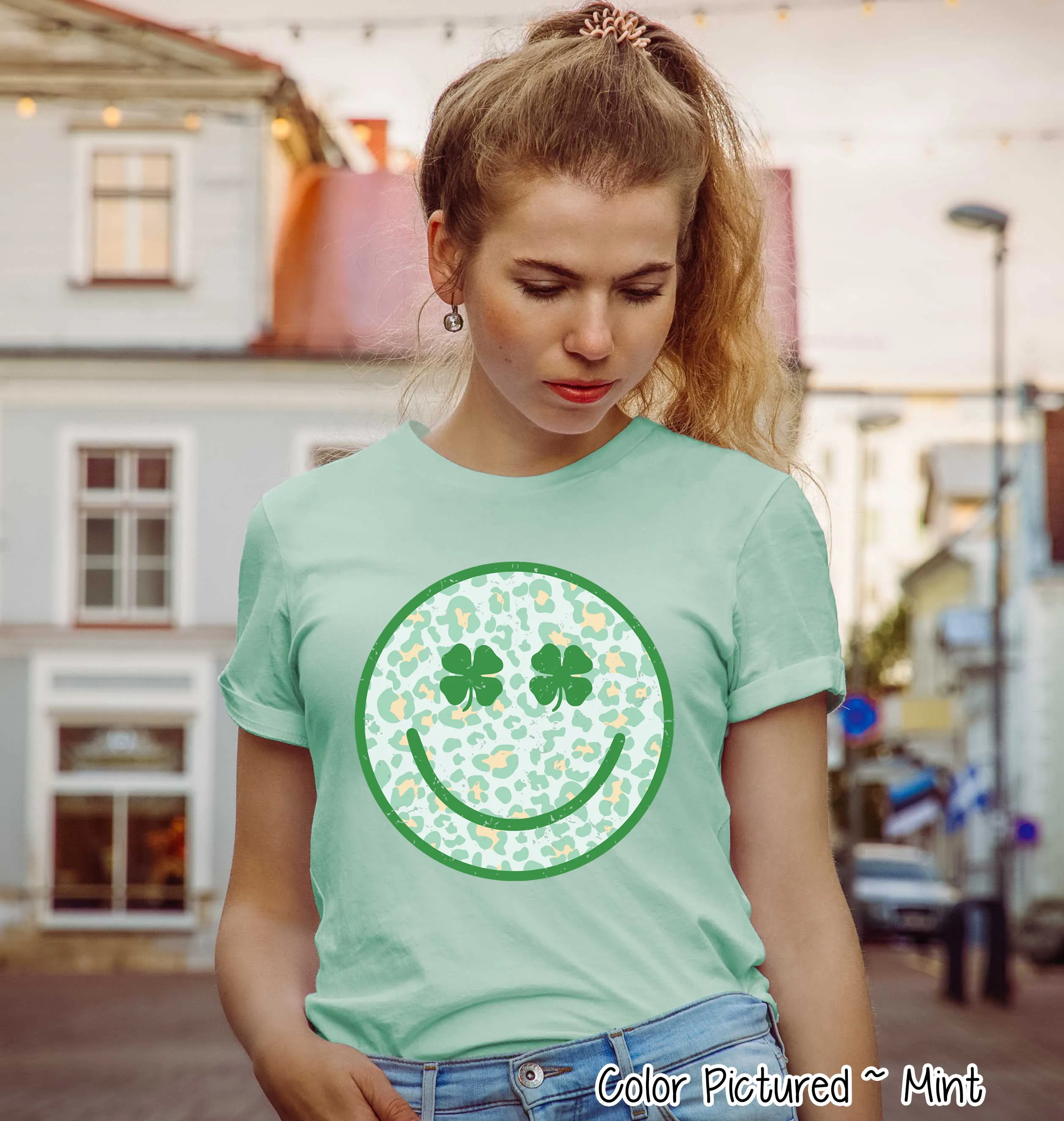 Retro Smiley Face St Patricks Day Tee