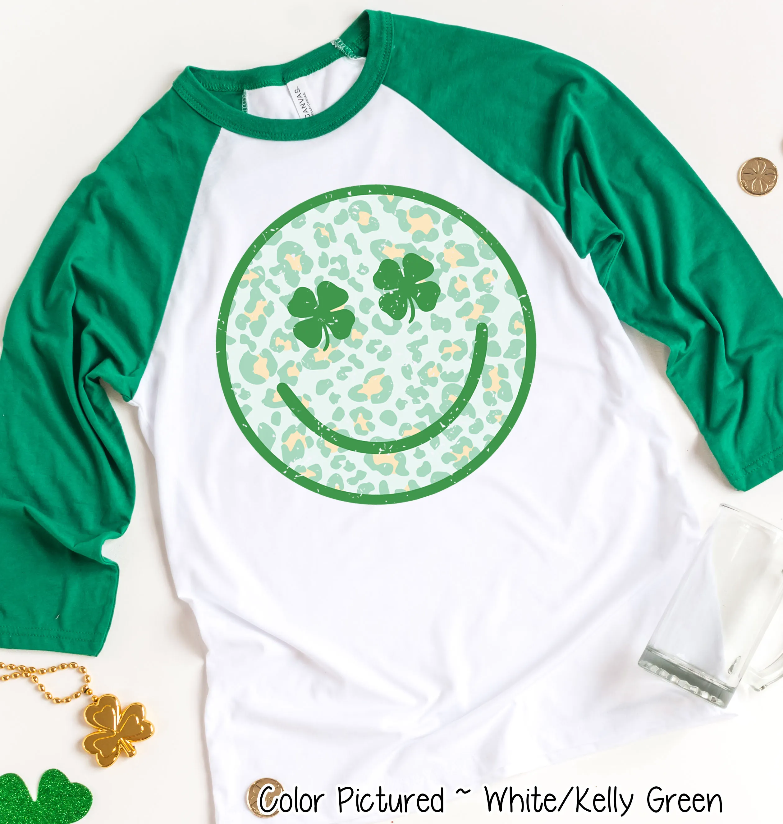 Retro Smiley Face St Patricks Day Tee