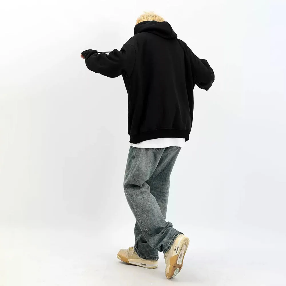Retro Solid Cross Graphic Hoodie