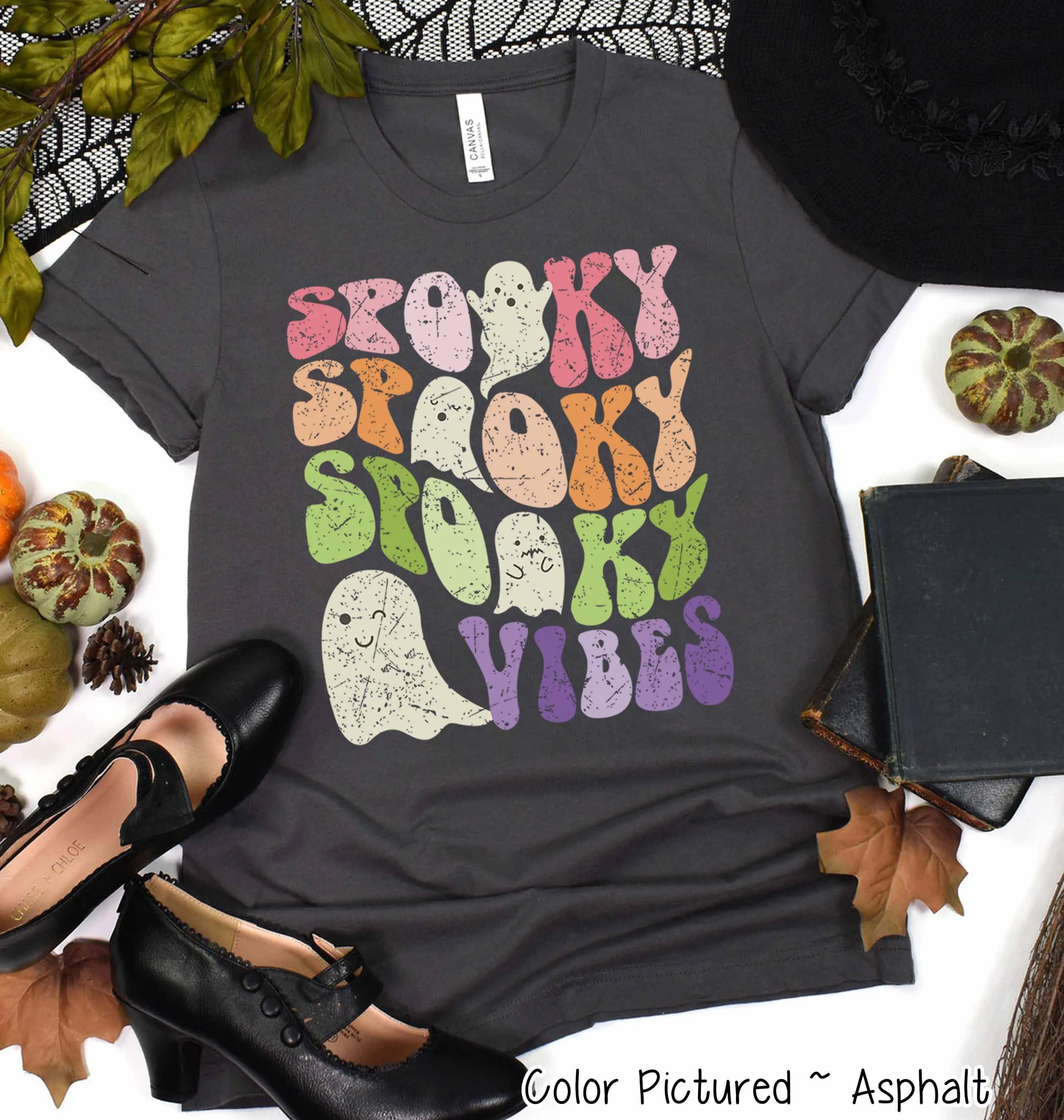 Retro Spooky Vibes Halloween Tee