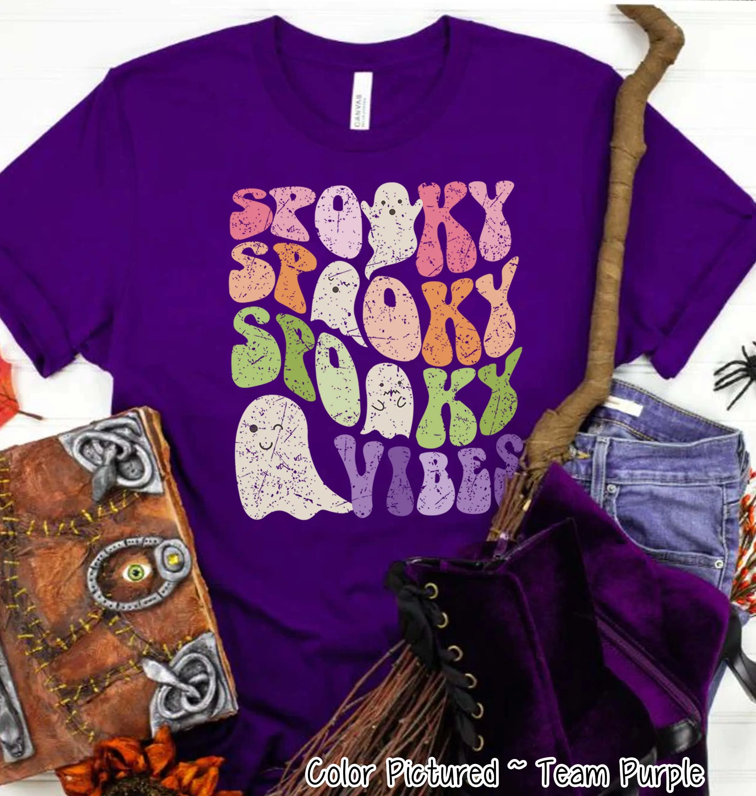 Retro Spooky Vibes Halloween Tee