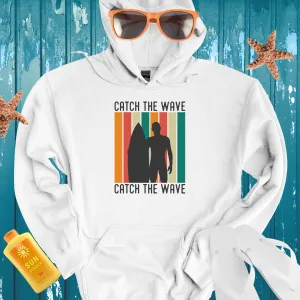 Retro Surf Hoodie With Vibrant Ocean Stripes Design