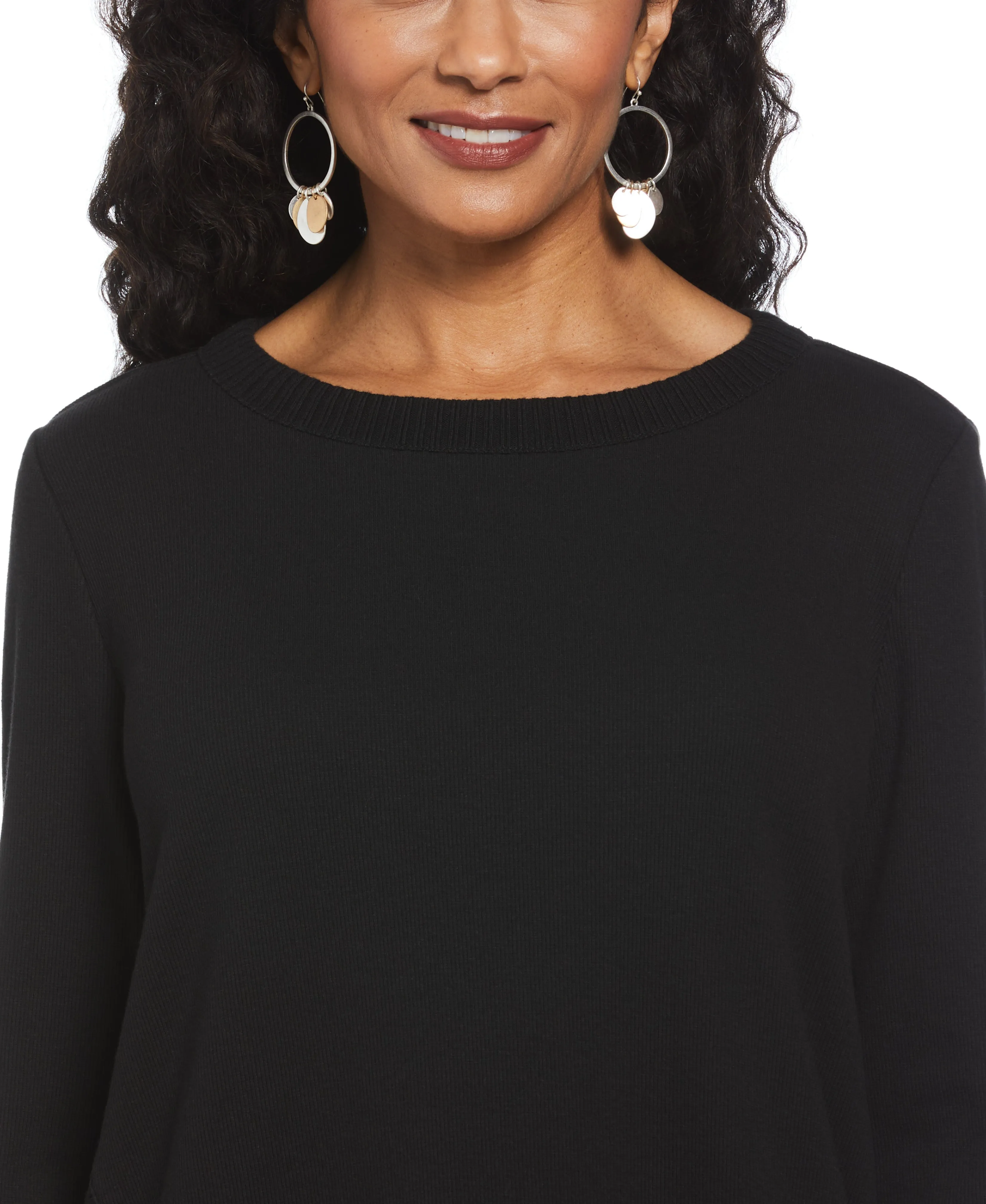 Ribbed Asymmetrical Fringe Hem Top