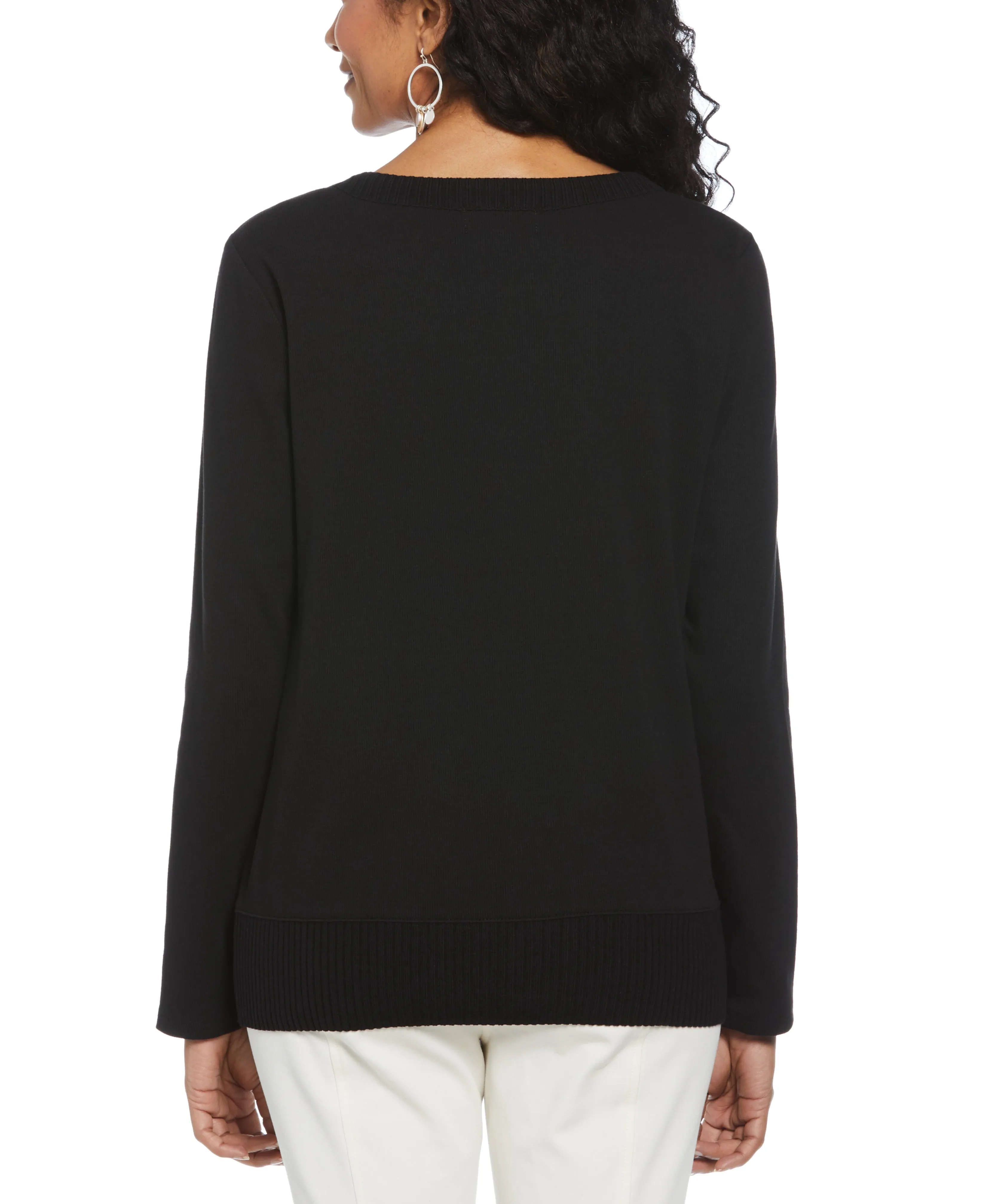 Ribbed Asymmetrical Fringe Hem Top