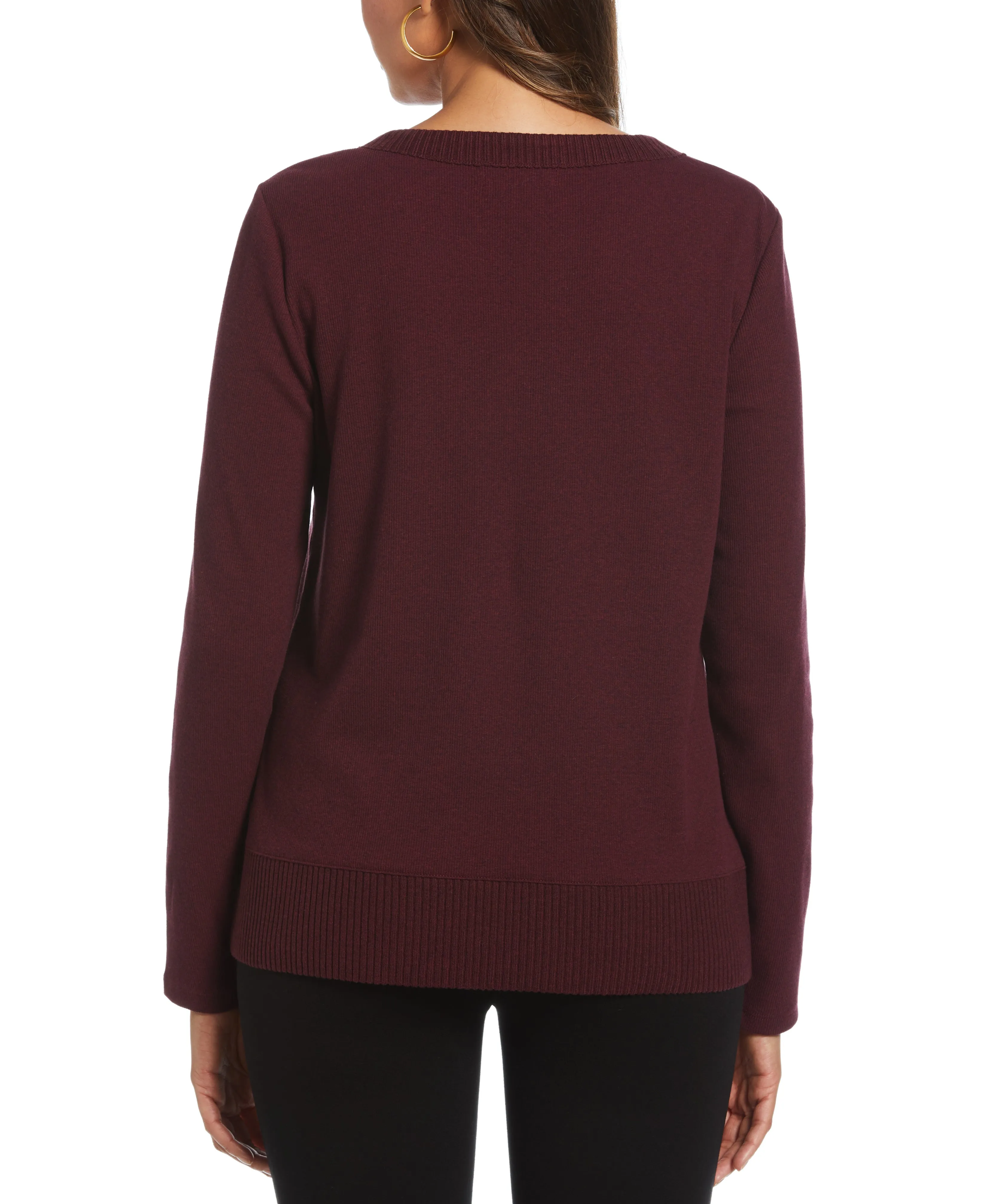 Ribbed Asymmetrical Fringe Hem Top
