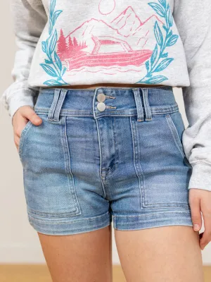 RISEN Light High Rise Patch Pocket Front Short