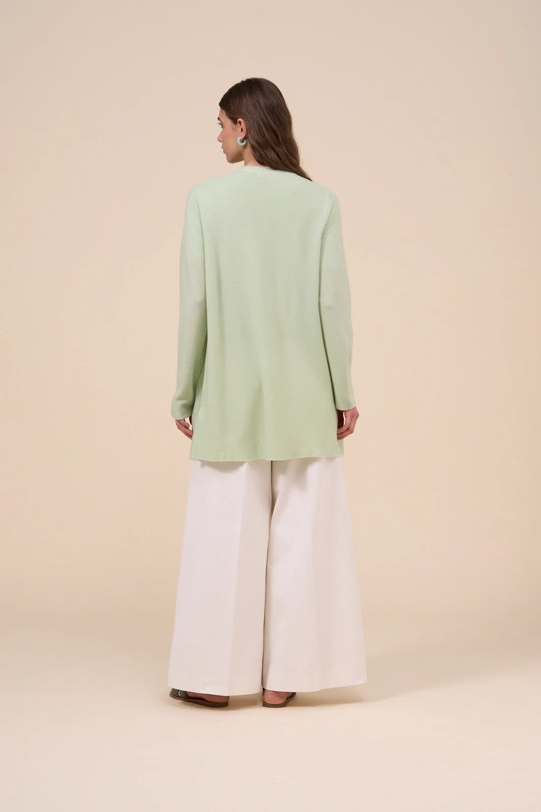 ROMETTA LIGHT GREEN CASHMERE SILK CARDIGAN