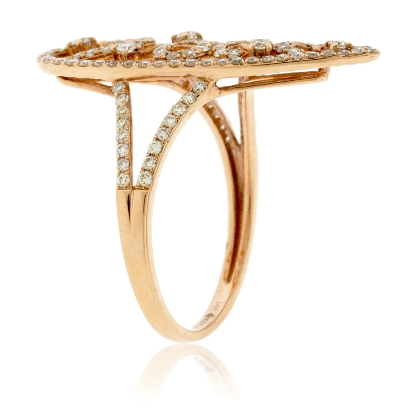 Rose Gold Right Hand Diamond Statement Ring