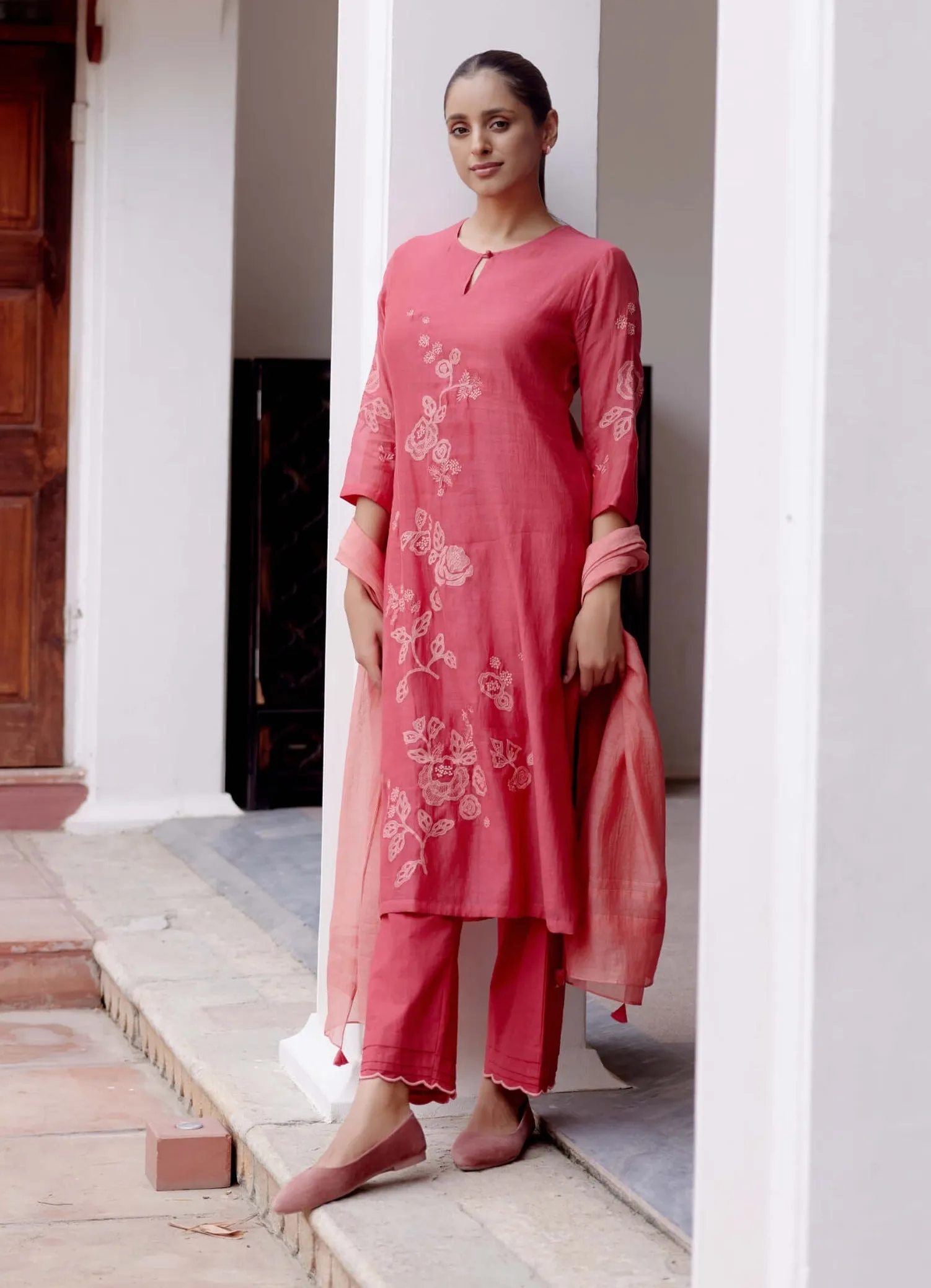 Rosewood applique kurta set