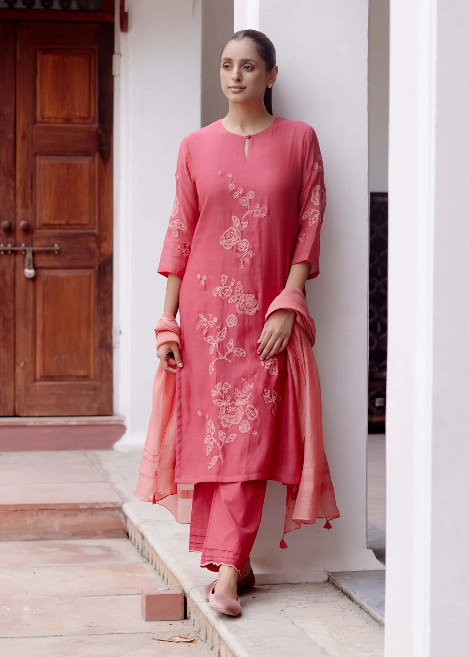 Rosewood applique kurta set