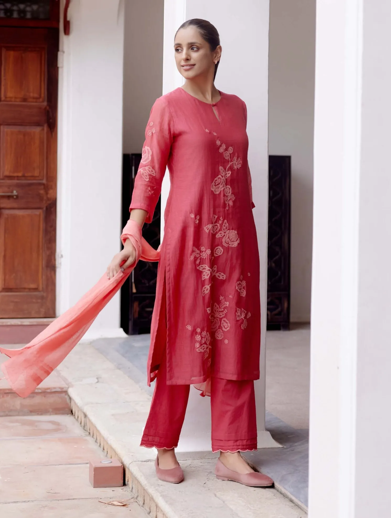 Rosewood applique kurta set
