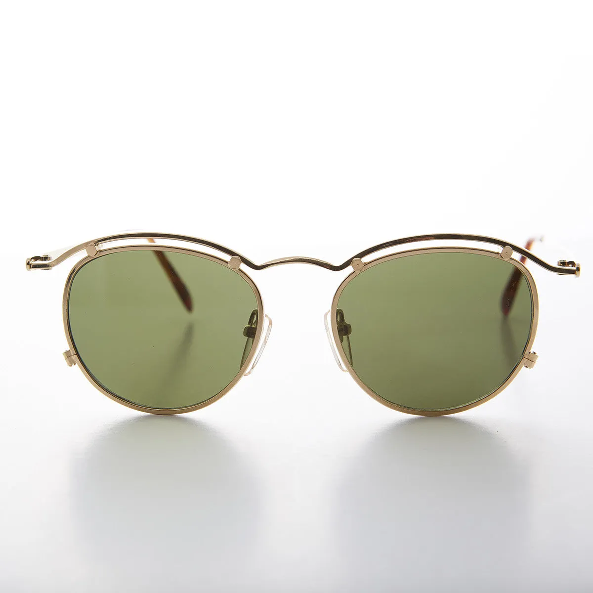 Round Gold Industrial Vintage 90s Sunglasses - Axl