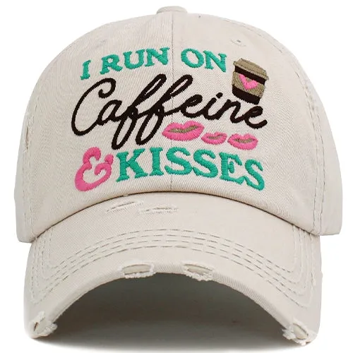 Run On Caffeine & Kisses Baseball Cap