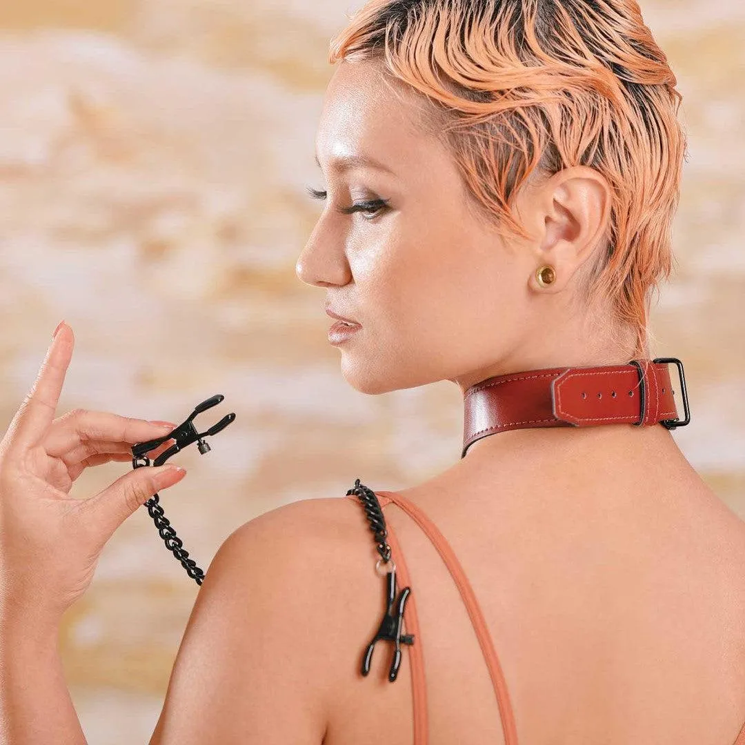 Saffron Collar with Nipple Clamps