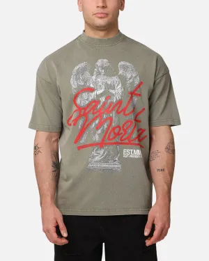 Saint Morta Forever Mock Neck T-Shirt Vintage Khaki