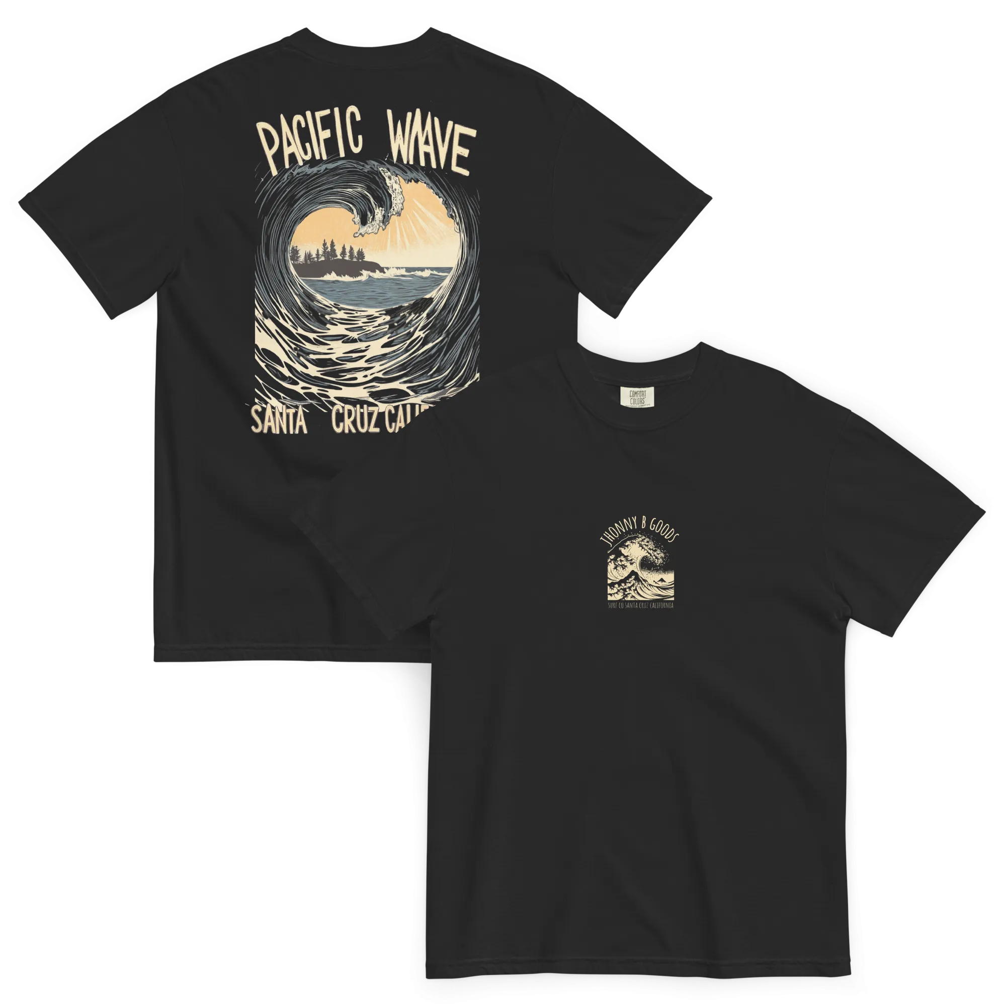 Santa Cruz California Surf Shirt – women's Retro dyed Wave Design heavyweight Tee
