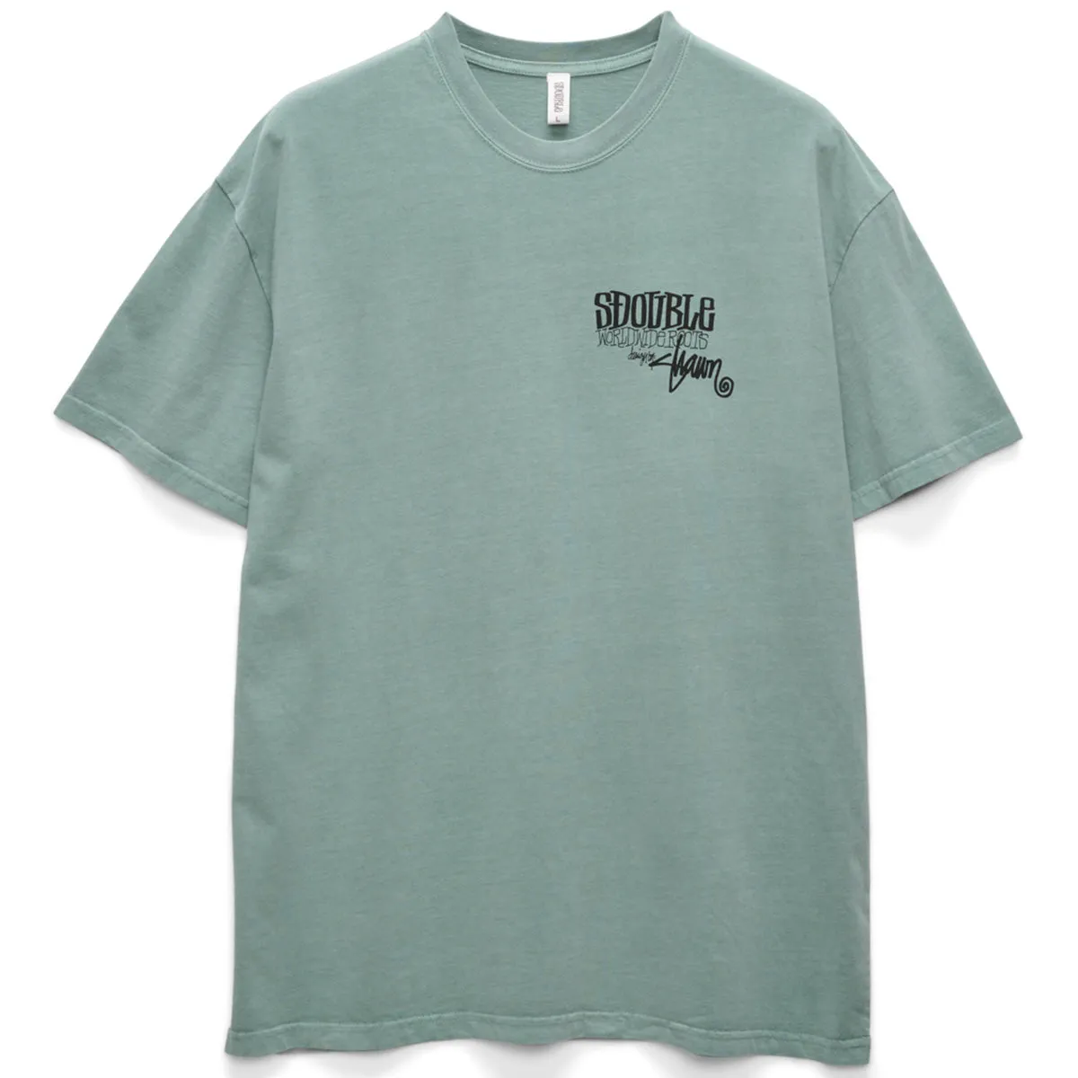 S/Double - World Wide Roots Tee Washed Sage