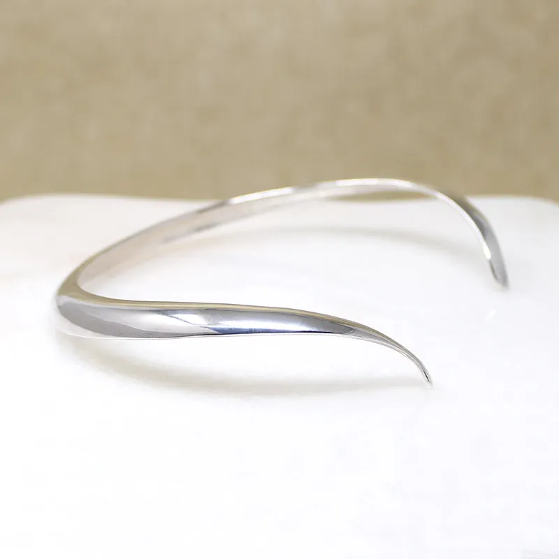 Sensual Sterling Silver Torc Collar Signed CORO
