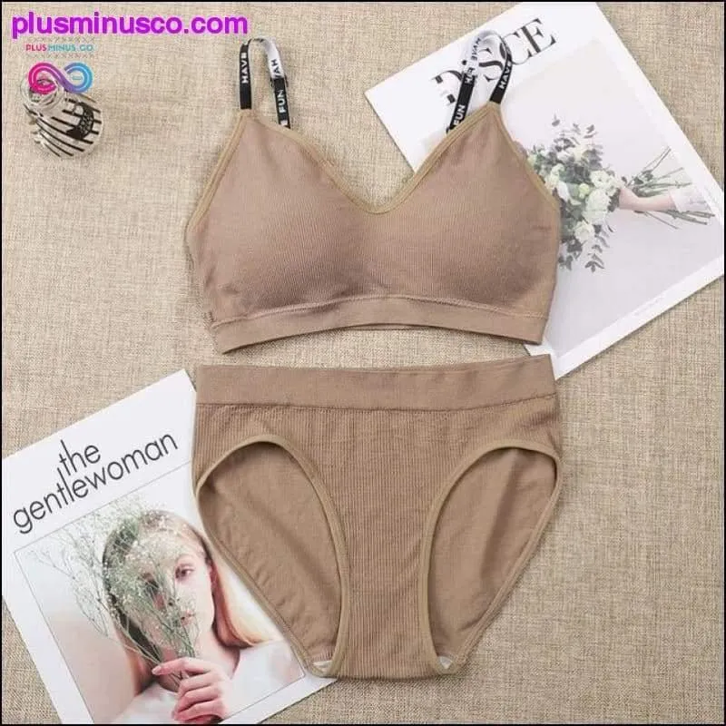 Sexy Women Bra Panties Set Push Up Sports Bra Set Letter