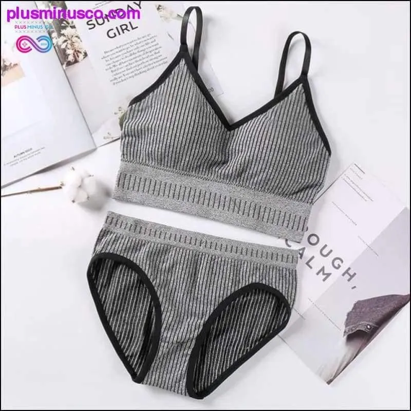 Sexy Women Bra Panties Set Push Up Sports Bra Set Letter