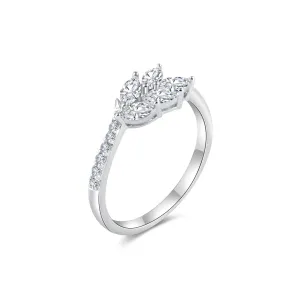Silver Leaf Branch Diamond Wedding Ring Nature's Grace Collection