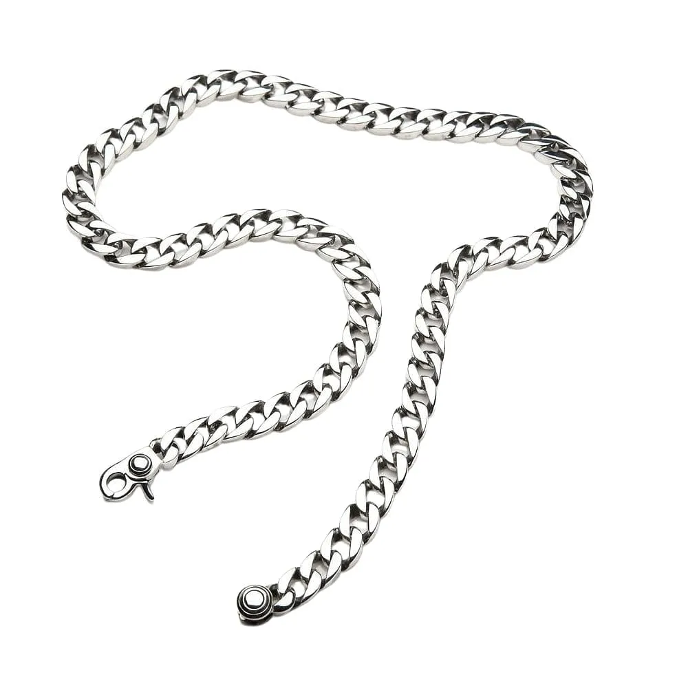 Small Sterling Silver Figaro Cuban Necklace