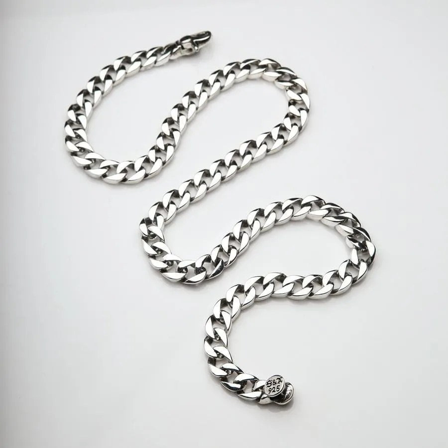 Small Sterling Silver Figaro Cuban Necklace