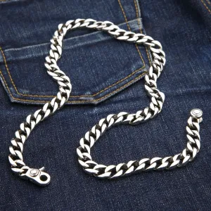 Small Sterling Silver Figaro Cuban Necklace