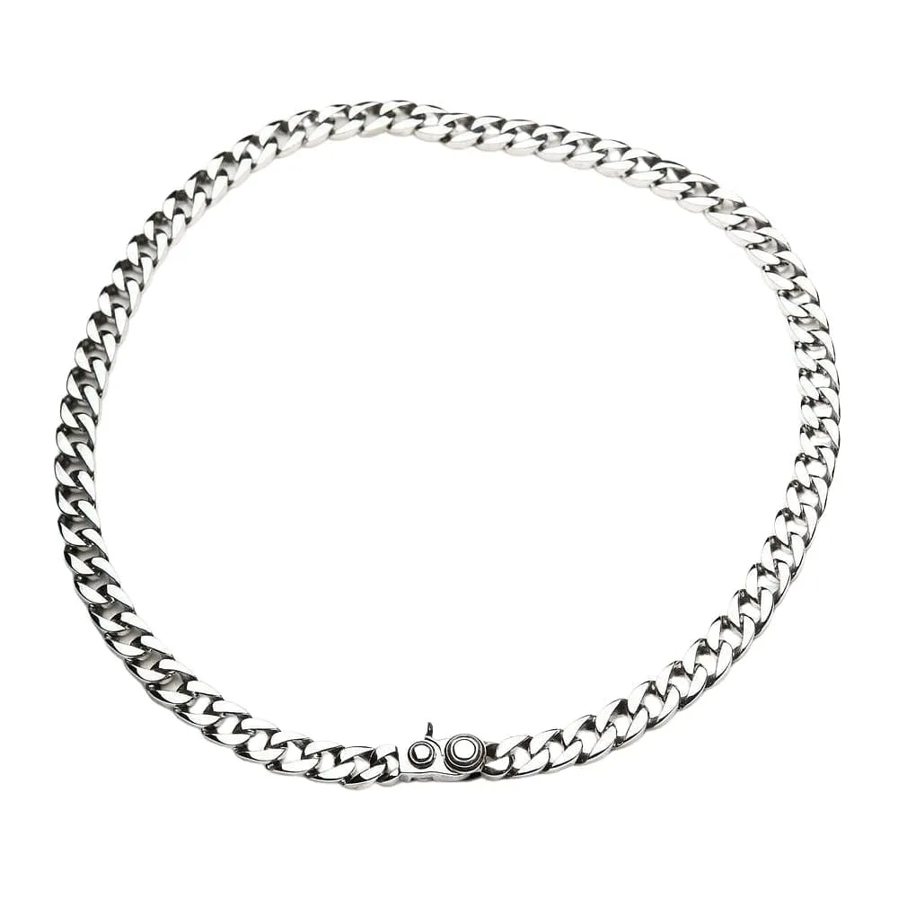 Small Sterling Silver Figaro Cuban Necklace