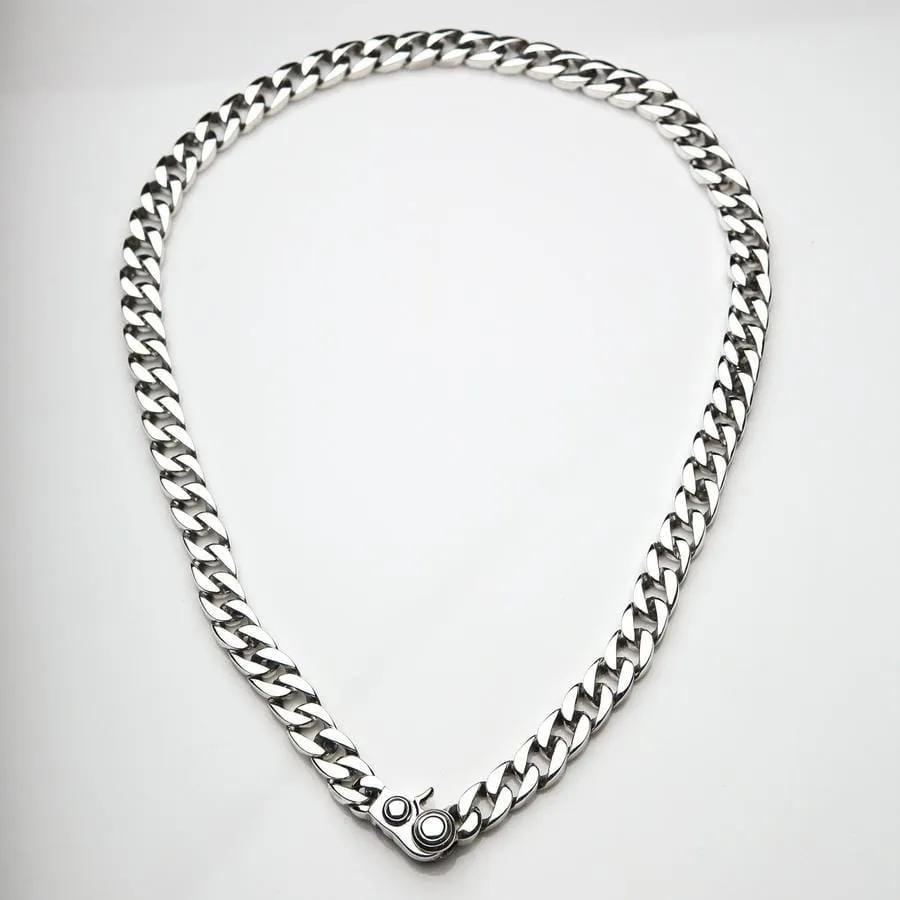 Small Sterling Silver Figaro Cuban Necklace